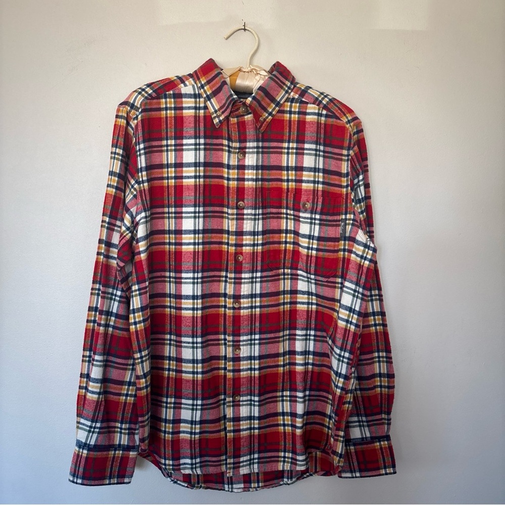Woolrich Trout Run M Plaid Shirt Button Down 100% Cotton Multi PERFECT Like New